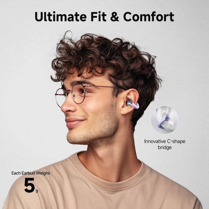 QCY Crossky Clip C30 Púrpura - Auriculares Bluetooth
