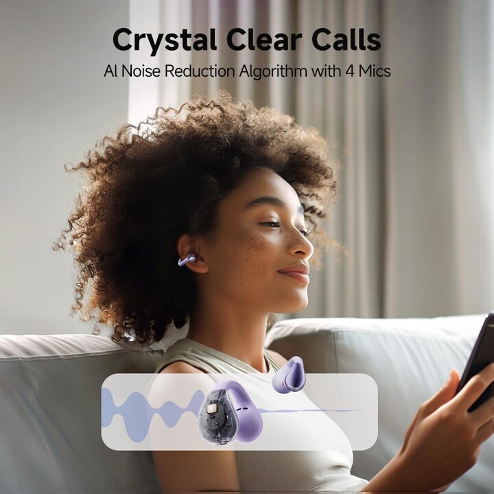 QCY Crossky Clip C30 Púrpura - Auriculares Bluetooth