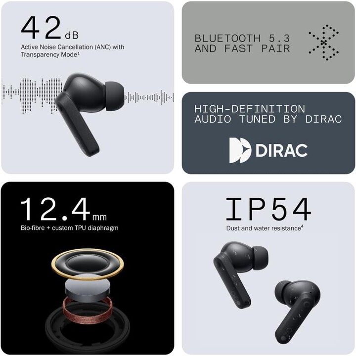 Nothing CMF Buds 2a auriculares sem fios ANC cinza escuro