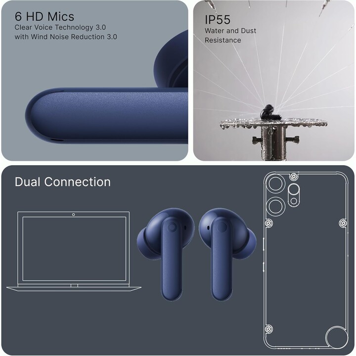 Nothing CMF Buds 2 Plus wireless earbuds ANC dark blue