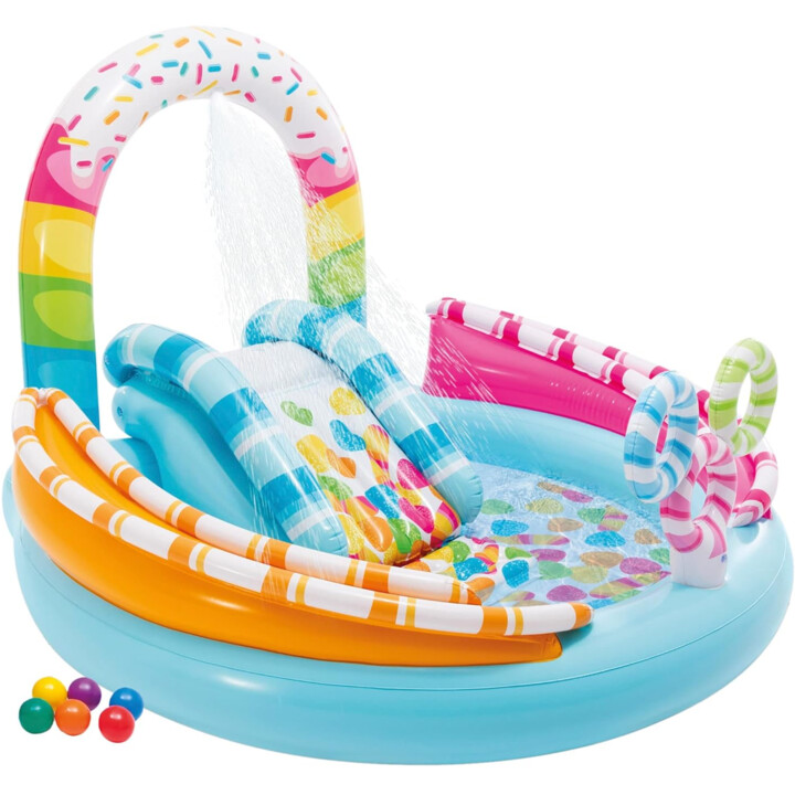 Pool de choches Intex 57144 Enfants gonflables, jeux de bonbons avec diapositive, pour 2 ans et plus