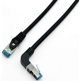 EQUIP 605894 Cat.6A S/FTP Patchkabel, Rechtwinkliger Stecker, 5m, Schwarz