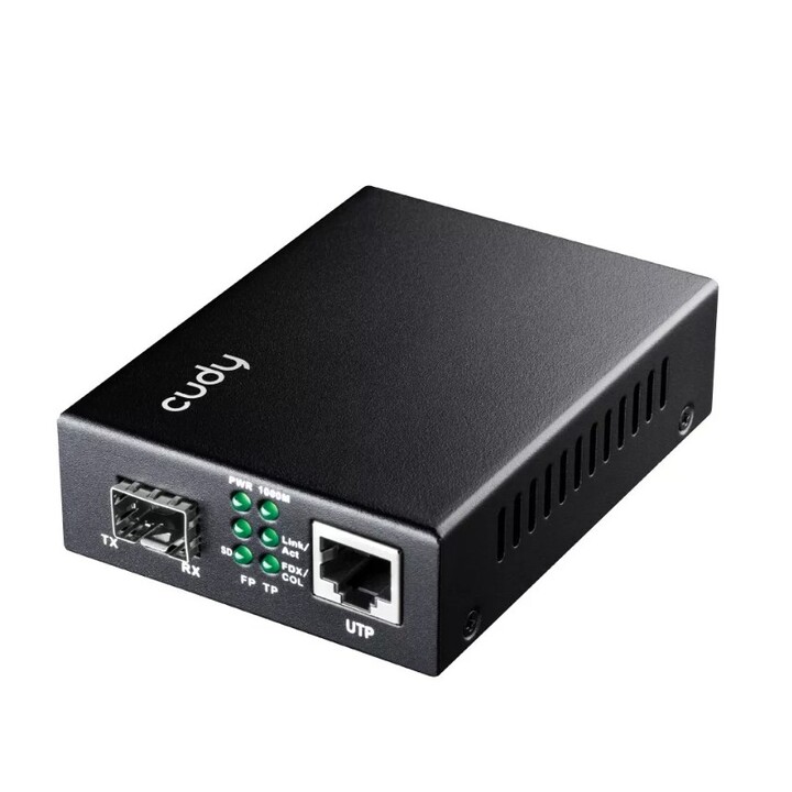 Cudy MC220 convertitore multimediale Gigabit Ethernet nero