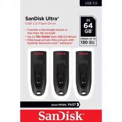 Memorias USB SanDisk Ultra de 64 GB, paquete de 3