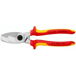 KNIPEX 1265761, Cesoie per cavi a doppio bordo 200 mm, rosso
