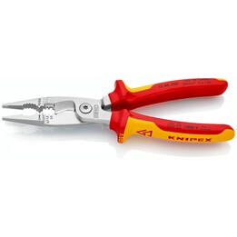 KNIPEX 1386200, Pliers for Electrical Installation, Red/Yellow