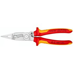 Pliers for Electrical Installation, Length 200 mm, Surface chrome-plated, multi-component grips