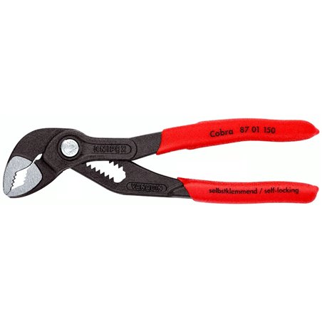 Alicates para bombas de agua KNIPEX Cobra High-Tech, longitud 150 mm, superficie lacada, mangos recubiertos de plástico