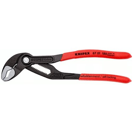 Pompe à pompe à eau High-Tech Knipex Cobra, longueur 180 mm, surface laquée, poignée en plastique revêtu de plastique
