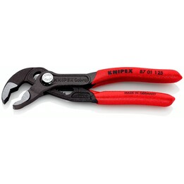 Alicates para bombas de agua KNIPEX Cobra High-Tech, longitud 125 mm, superficie lacada, mangos recubiertos de plástico