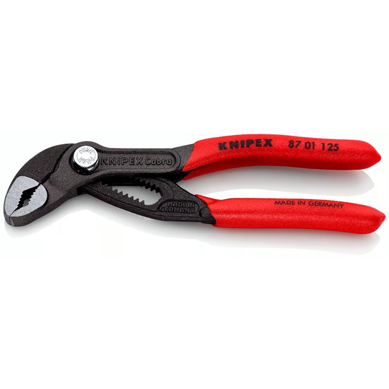 KNIPEX COBRA Cobra de alicates de água de alta tecnologia, comprimento 125 mm, superfície lacada, agarra a revestida de plástico