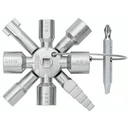 KNIPEX TwinKey Control Cabinet Key For all standard cabinets and shut-off systems, Length 92 mm