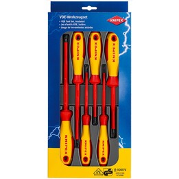 Knipex 002012, Schraubendreher-Set, 6-teilig, rot/gelb