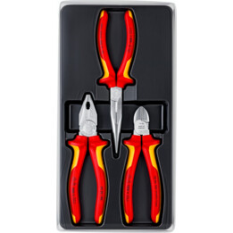 Knipex 2012, Juego de alicates y herramientas eléctricas, 3 piezas, rojo