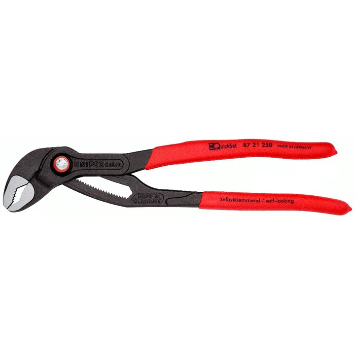 Alicates para bombas de agua KNIPEX Cobra QuickSet High-Tech, longitud 250 mm, superficie lacada