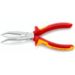 Knipex 2626200, Alicates de punta larga curvada 200mm, Rojo/Amarillo
