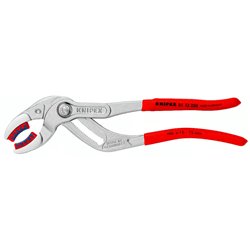 Alicates para sifones y conectores, longitud 250 mm, superficie cromada, mangos recubiertos de plástico