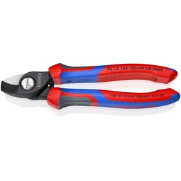 Tijeras para cables, longitud 165 mm, superficie lacada, empuñaduras con mangos cómodos
