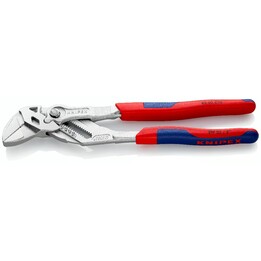 Knipex 8605250, Llave alicate ajustable, plata/rojo