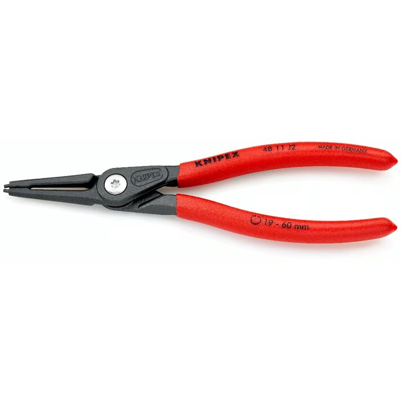 Alicates de precisión para anillos de retención internos en orificios, longitud 180 mm