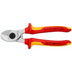 Tijeras para cables, longitud 165 mm, superficie cromada, mangos multicomponente