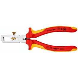 Stripper isolante con molla di apertura, universale, lunghezza 160 mm, cromata superficiale placcata