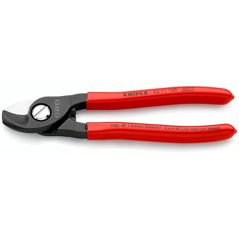 Tijeras para cables, longitud 165 mm, superficie lacada, mangos recubiertos de plástico