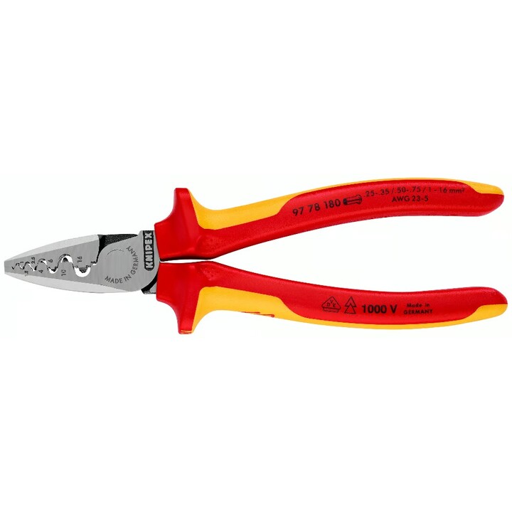 nipex 9778180, Pinze a crimpare per manicotti isolati, rosso/giallo