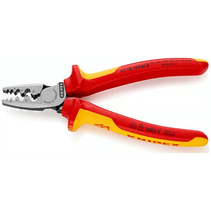 nipex 9778180, Pinze a crimpare per manicotti isolati, rosso/giallo