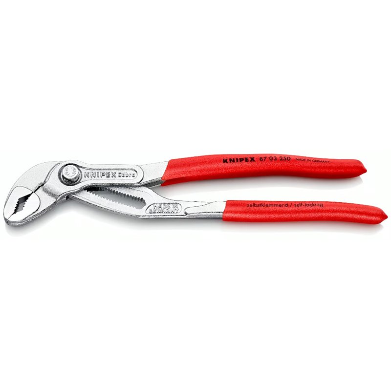 Knipex cobra High-Tech-Wasserpumpenzange, Länge 250 mm, Oberflächenchromplatte, Griffe Kunststoffbeschichtet