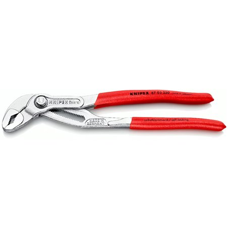 Knipex cobra High-Tech-Wasserpumpenzange, Länge 250 mm, Oberflächenchromplatte, Griffe Kunststoffbeschichtet
