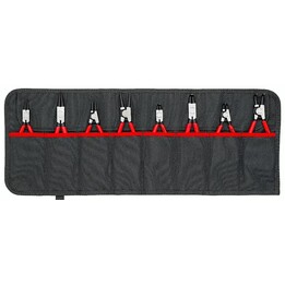 Knipex 001958V01, Juego de alicates para anillos de retención, 8 piezas, rojo
