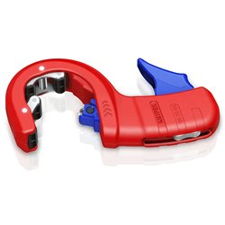 Cortatubos KNIPEX DP50 para tuberías de desagüe de plástico, longitud 202 mm, superficie cromada