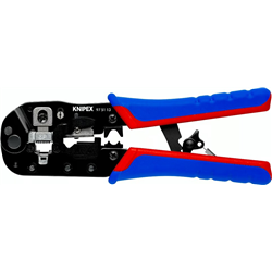 Alicates de crimpagem para plugues ocidentais RJ45, comprimento de 190 mm, alças lacadas de superfície, multi-componentes