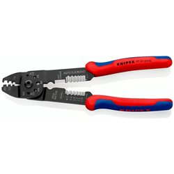 Alicates de crimpeado, longitud 230 mm, superficie lacada, mangos multicomponente