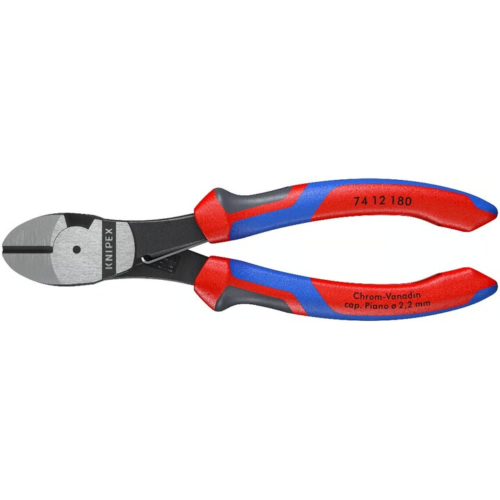 KNIPEX 74 12 180 Alicates de corte diagonal de fuerza negros