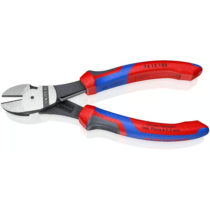 KNIPEX 74 12 180 Alicates de corte diagonal de fuerza negros