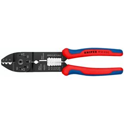 Alicates de crimpeado, longitud 230 mm, superficie lacada, mangos multicomponente