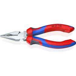 Pince de combinaison de nez d'aiguille, longueur 145 mm, poignées chromées de surface, poignées avec des poignées de confort