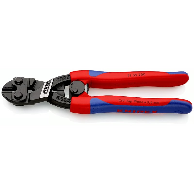 Cortapernos compactos KNIPEX CoBolt, longitud 200 mm, superficie lacada, fundas multicomponente
