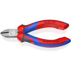 Cutter diagonal, longueur 125 mm, surface laquée, poignées avec des poignées de confort