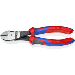 Cuttador diagonal de alta alavancagem, comprimento 180 mm, lacado de superfície, garras com alças de conforto