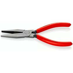 Lange Nasenzange, Länge 160 mm, Oberflächenlöckchen, Griffe Kunststoffbeschichtet
