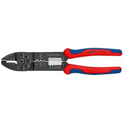 Crimpabzange, Länge 240 mm, Oberflächenlack, Mehrkomponentengriffe