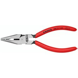 Pinza combinata a naso ad ago, lunghezza 145 mm, laccatura superficiale, piste rivestite in plastica