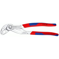 Alicates para bombas de agua KNIPEX Cobra High-Tech, longitud 250 mm, superficie cromada, mangos multicomponente