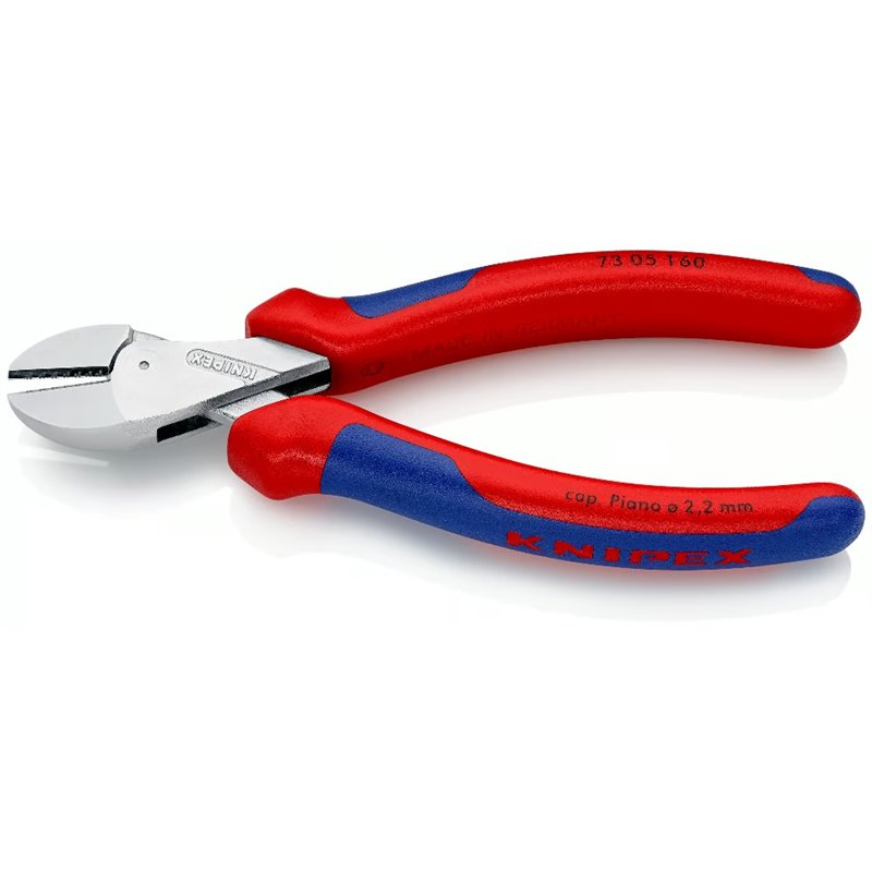 Alicates de corte diagonal compactos KNIPEX X-Cut, transmisión de palanca alta, longitud 160 mm, superficie cromada