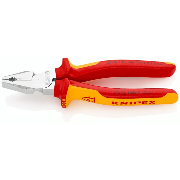 KNIPEX 02 06 180 High leverage combination pliers chrome-plated