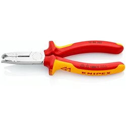 Alicates pelacables, longitud 165 mm, superficie cromada, mangos multicomponente