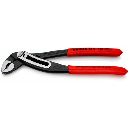 Alicates para bombas de agua KNIPEX Alligator, longitud 180 mm, superficie lacada, recubiertos de plástico
